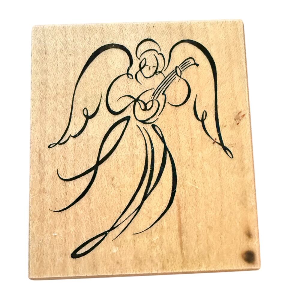 PSX Vintage 1999 Floating Angel E-2735 Rubber Stamp